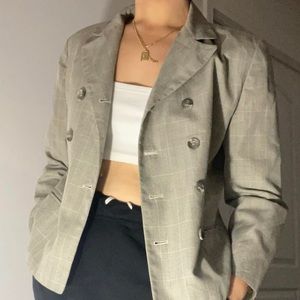 Khaki (light cream) plaid blazer